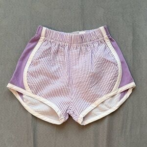 Purple and White seersucker Athletic Shorts
